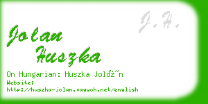 jolan huszka business card